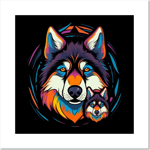 Alaskan Husky Fathers Day Wall Art by JH Mart